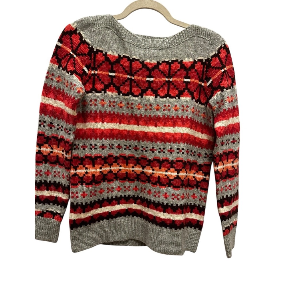 Ann Taylor Loft Fair Isle Sweater NWT Sz XS Red Pink Soft Acrylic Wool‎ Blend